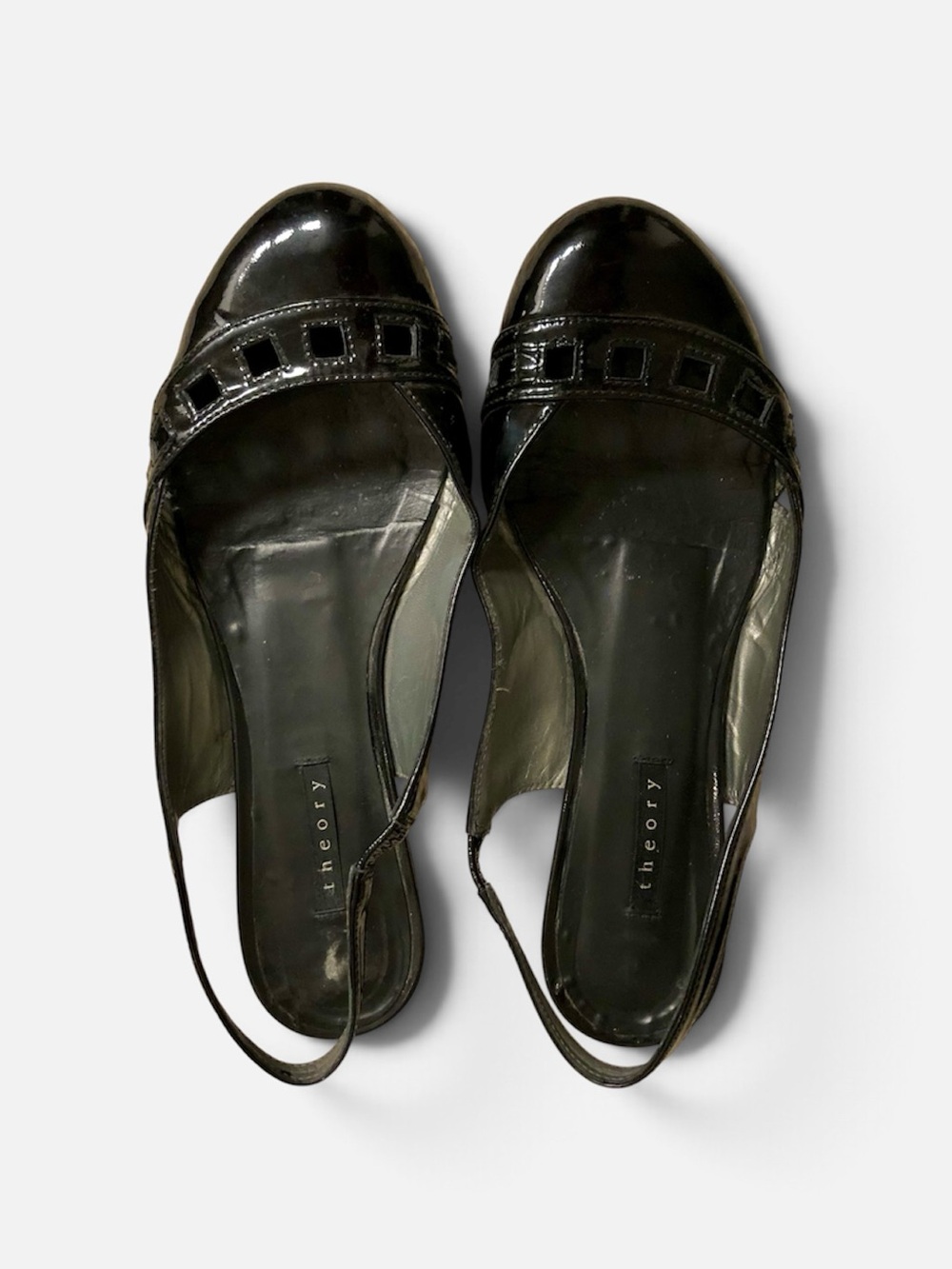 THEORY Black Patent Leather Slingback Ballet Flats 37 (can fit up to 7.5)